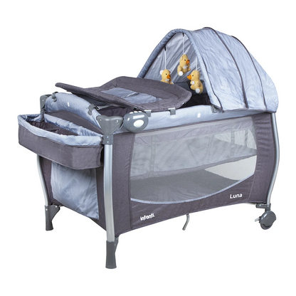 Cuna Playard Luna Gris Dots