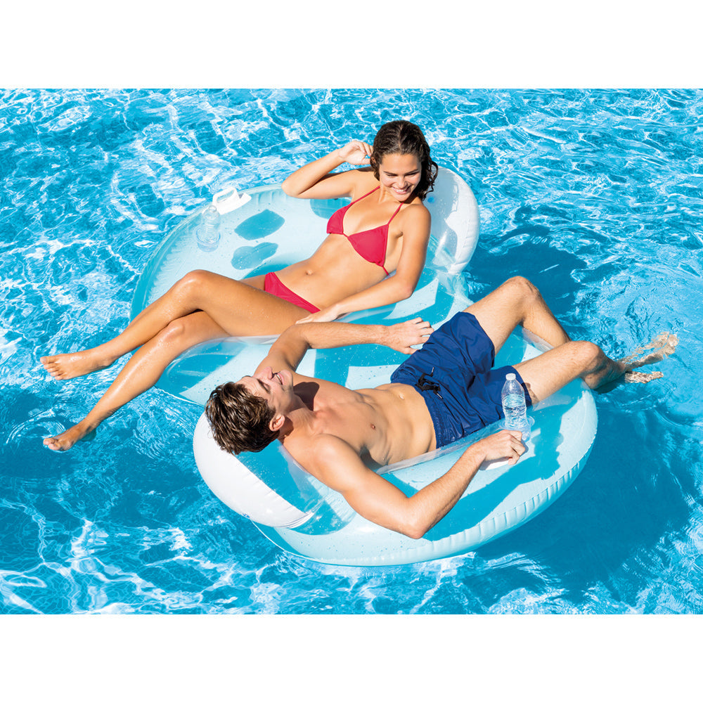 Sillón doble con respaldo para piscina 198 x 117 cm