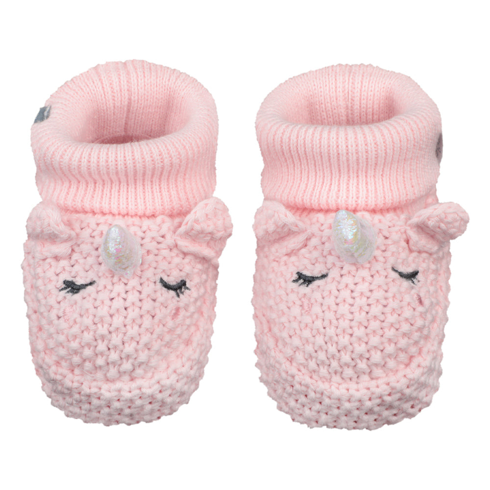 Pantufla Tejida Unicornio Rosado