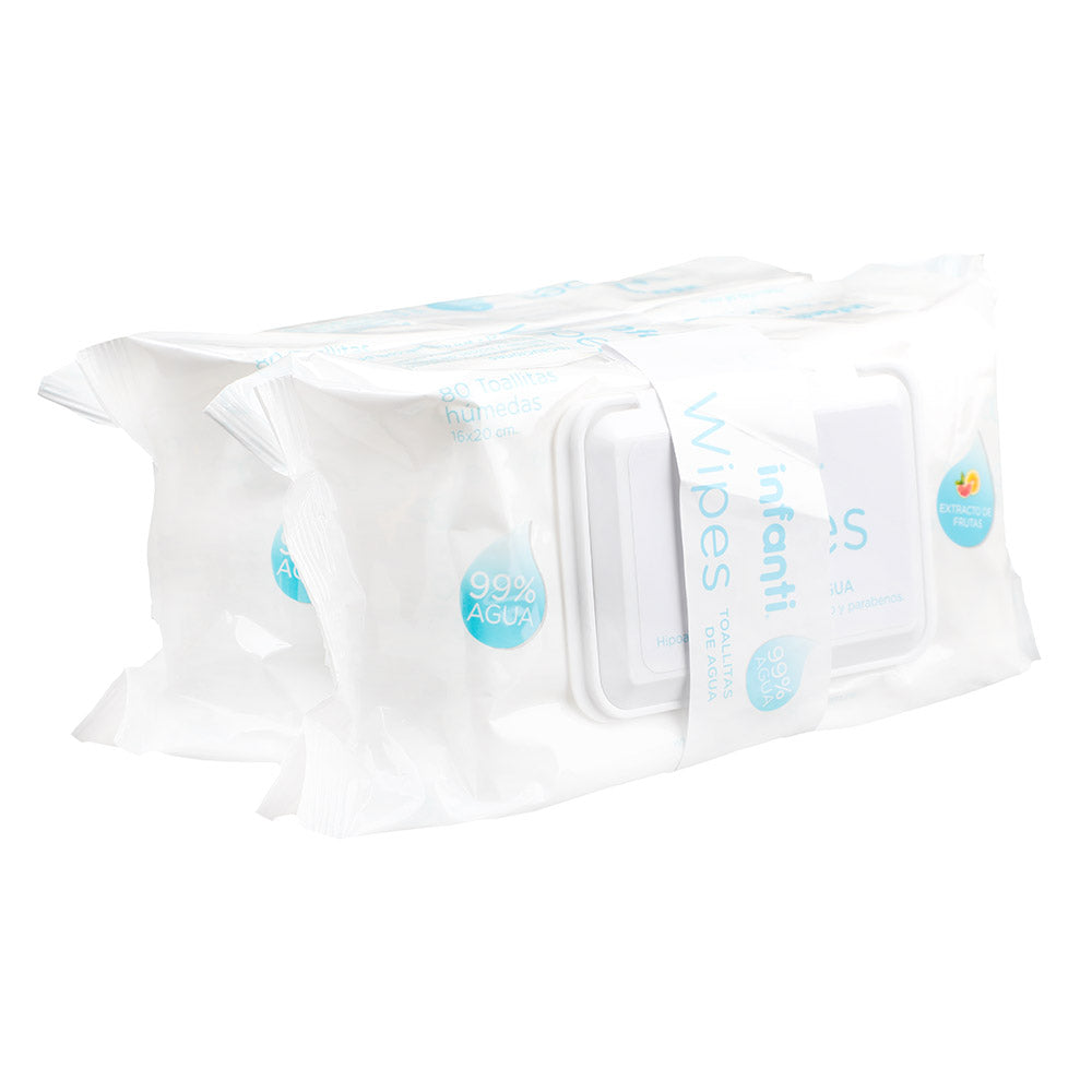 Toallas Húmedas de Agua Wipes 2x80