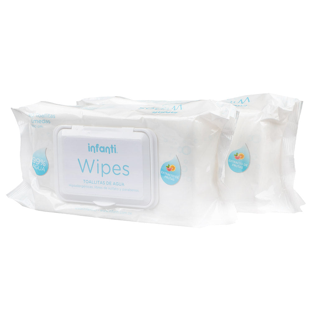 Toallas Húmedas de Agua Wipes 2x80