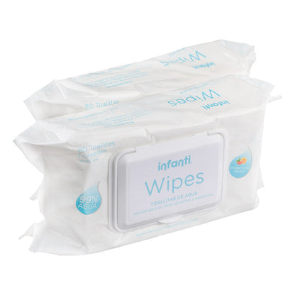 Toallas Húmedas de Agua Wipes 2x80